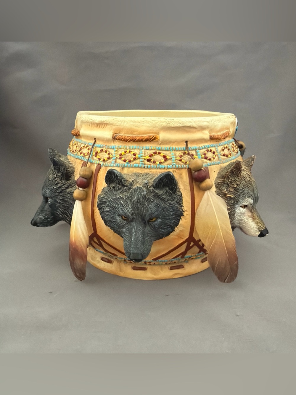 Bradford Exchange Spirit Of The Wolf Sacred  Keepsake Box 2005 CO991 No Lid
